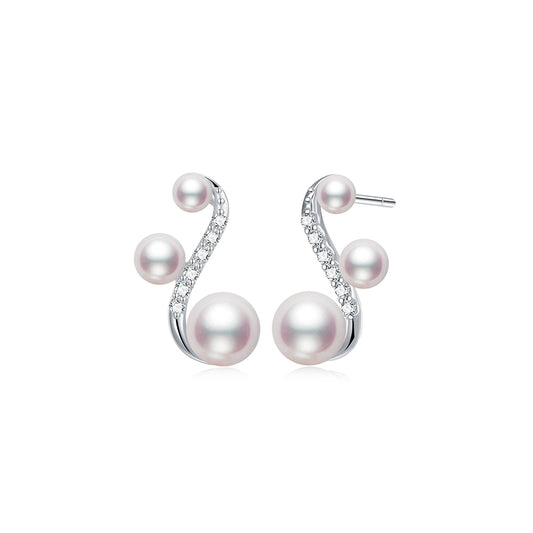 Fairylocus Elegant Design Austrian Crystal Pearl Sterling Silver Earrings FLZZER53 Fairylocus