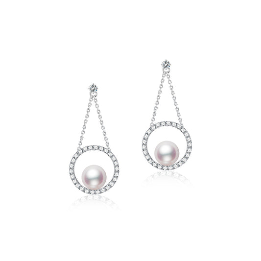 Fairylocus "Luminous" Austrian Crystal Pearl Sterling Silver Drop Earrings FLZZER18 Fairylocus