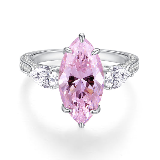 FairyLocus 7ct Marquise Pink Engagement Sterling Silver Ring FLCYBSRG13 FairyLocus