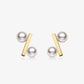 Fairylocus  "Bamboo" Austrian Crystal Pearl Sterling Silver Stud Earrings FLZZER17 Fairylocus