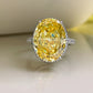 FairyLocus 10ct “Lifetime Love” Fancy Yellow Halo Oval Solitaire Sterling Silver Ring FLCYBSRG08 FairyLocus