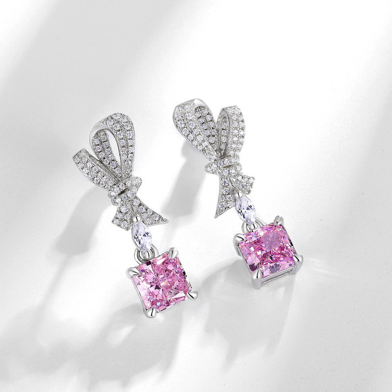 FairyLocus "Flying Ribbon" Pink Brillant Sterling Silver Earrings FLCSBSER07 FairyLocus