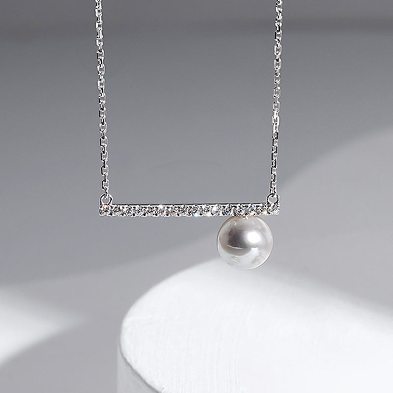 Fairylocus Classy Austrian Crystal Pearl Sterling Silver Necklace FLZZNL32 Fairylocus