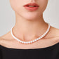 FairyLocus Round Austrian Crystal Pearl Necklace Aurora Pale Pink 9mm-10mm FLSJZZNL02 FairyLocus