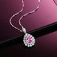FairyLocus "Damselfly Rose“ Pear Brilliant Sterling Silver Necklace FLCSBSNL14 FairyLocus