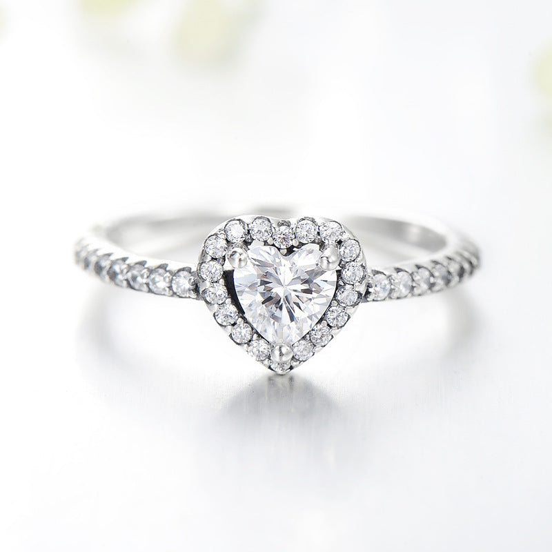 FairyLocus Heart Cut Enhancer Sterling Silver Ring Promise Gifts FLCYRG-BK04 FairyLocus