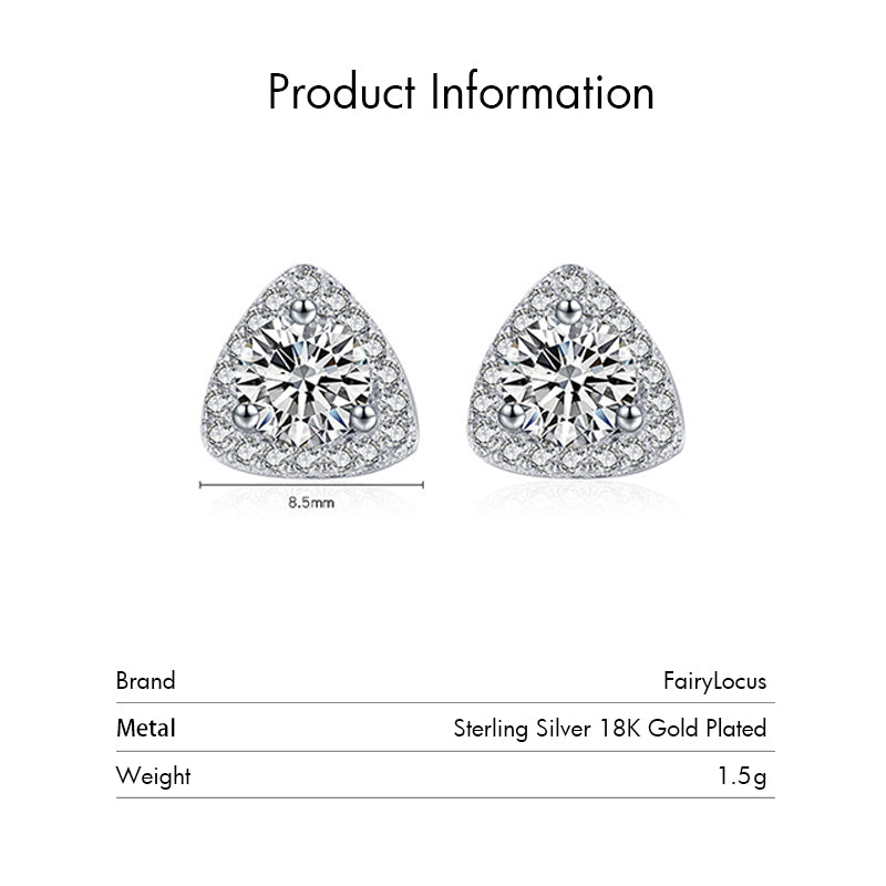 FairyLocus Twinkling Triangle Sterling Silver 18K Gold Plated Stud Earrings FLCYER-INS25 Fairylocus