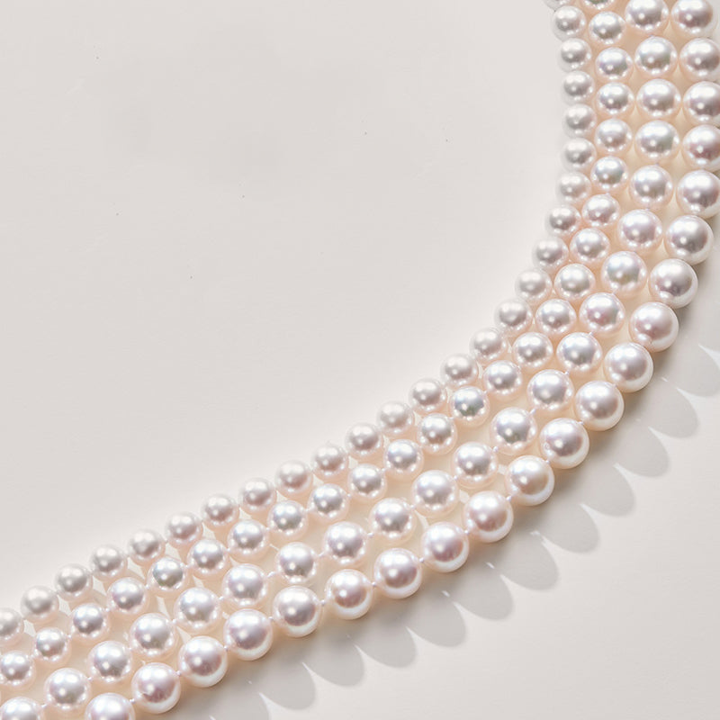 FairyLocus Round Austrian Crystal Pearl Necklace Aurora Pale Pink 6mm-8mm FLSJZZNL01 FairyLocus