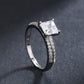 FairyLocus Princess Cut Enhancer Sterling Silver Wedding Ring Promise Gifts FLCYRG-BK21 FairyLocus