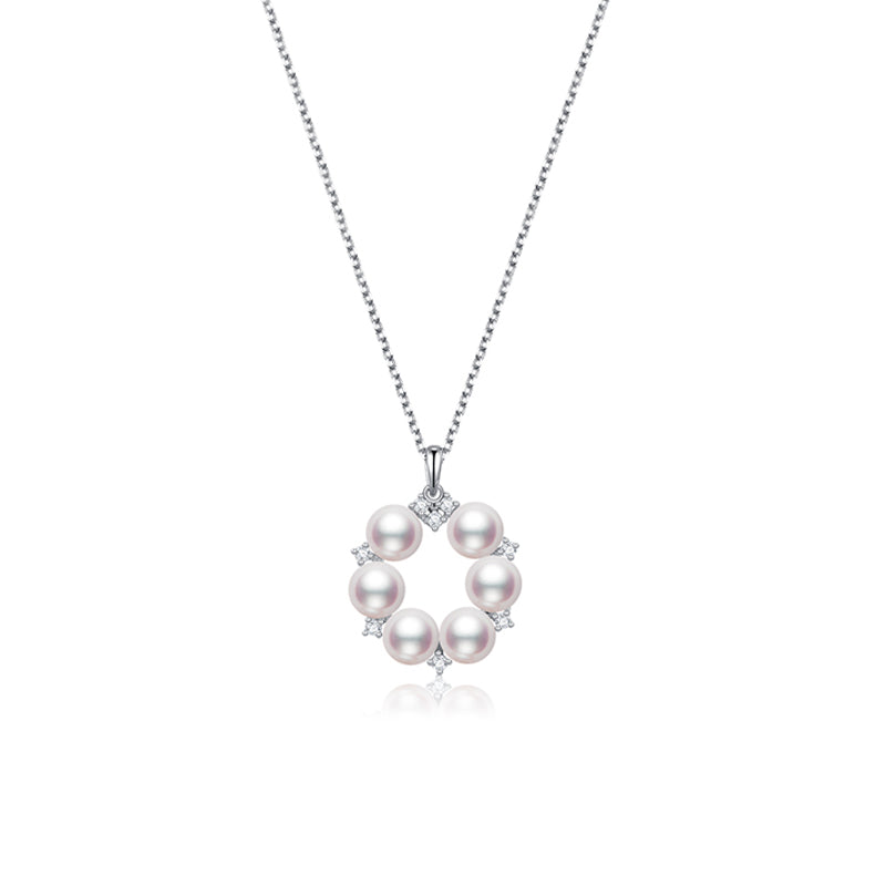 Fairylocus "Garland" Austrian Crystal Pearl Sterling Silver Necklace FLZZNL19 Fairylocus