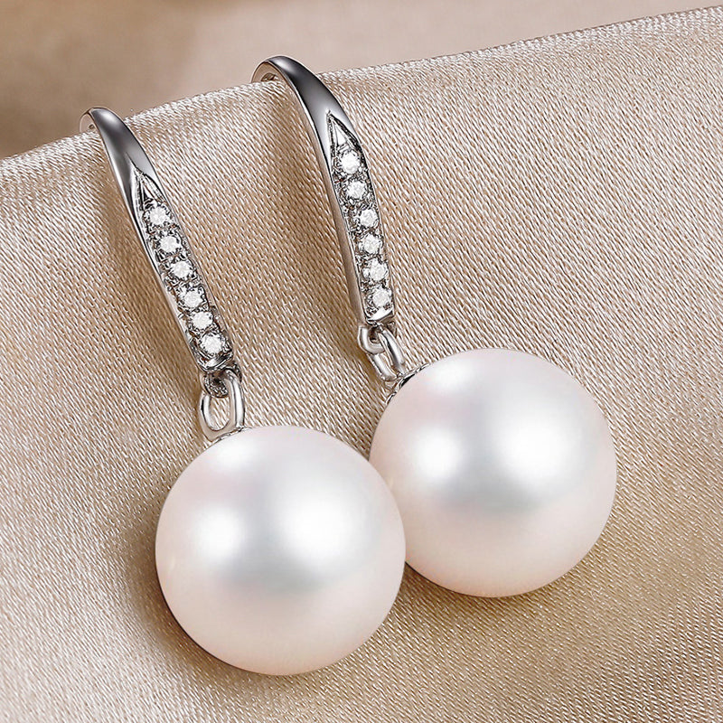 Fairylocus Elegant Design Austrian Crystal Pearl Sterling Silver Earrings FLZZER54 Fairylocus