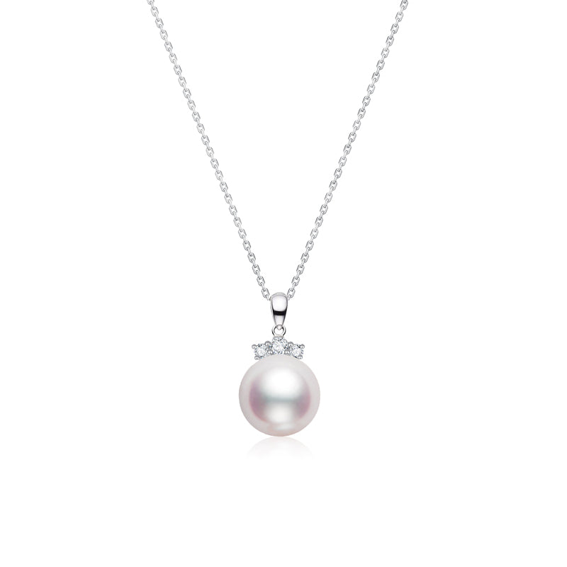 Fairylocus "Crown Princess" Austrian Crystal Pearl Sterling Silver Necklace FLZZNL15 Fairylocus