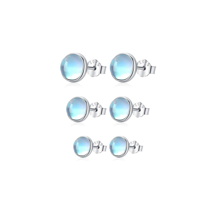 FairyLocus Trinity Moonstone Sterling Silver 18K Gold Plated Stud Earrings FLCYER-INS28 Fairylocus