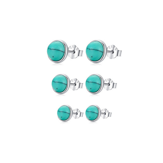 FairyLocus Trinity Malachite Sterling Silver 18K Gold Plated Stud Earrings FLCYER-INS29 Fairylocus
