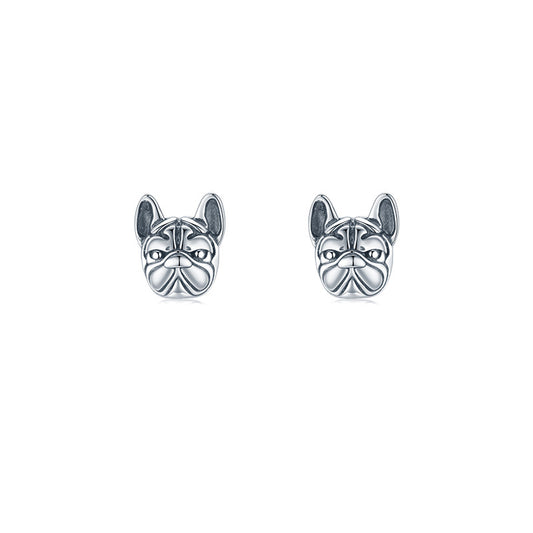 FairyLocus Cute Bulldog Sterling Silver 18K Gold Plated Stud Earrings FLCYER-INS15 Fairylocus