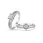 FairyLocus Halo Heart Cut Enhancer Sterling Silver Ring Promise Gifts FLCYRG-BK50 FairyLocus