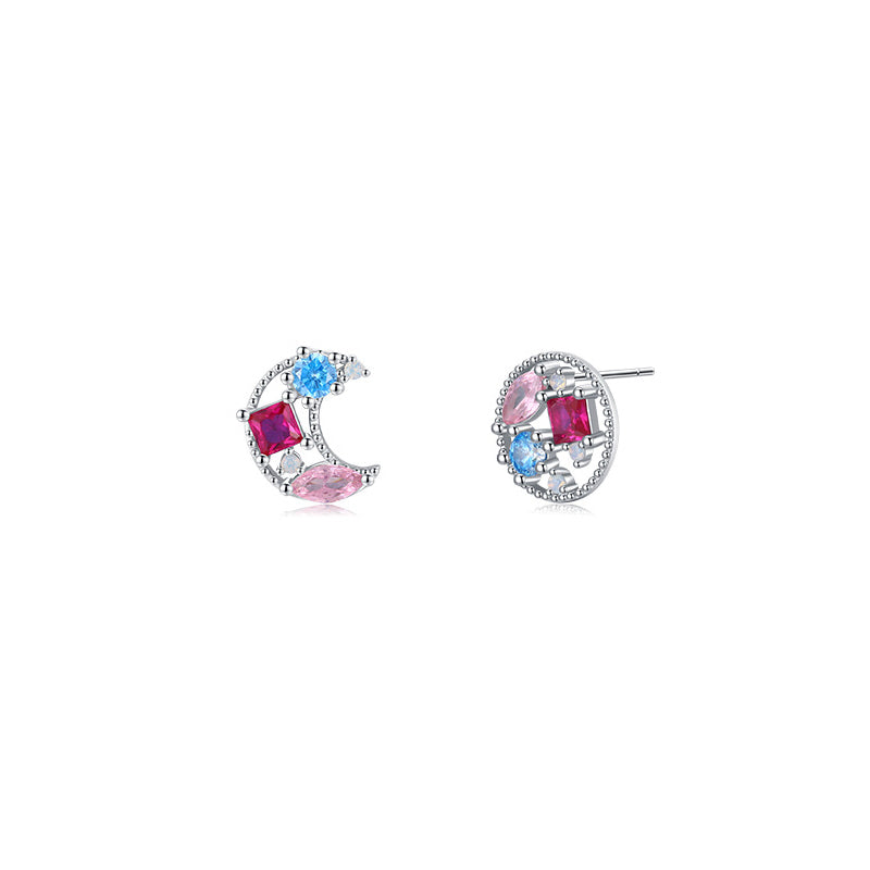 FairyLocus Sun & Moon Sterling Silver 18K Gold Plated Stud Earrings FLCYER-INS06 Fairylocus