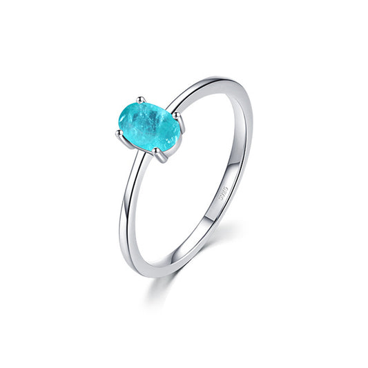 FairyLocus Ice Blue Solitaire Sterling Silver Ring Gifts FLCYRG-BK61 FairyLocus