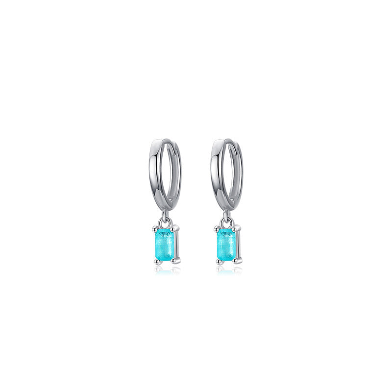 FairyLocus Ice Blue Emerald Cut Sterling Silver 18K Gold Plated Drop Earrings FLCYER-INS31 Fairylocus