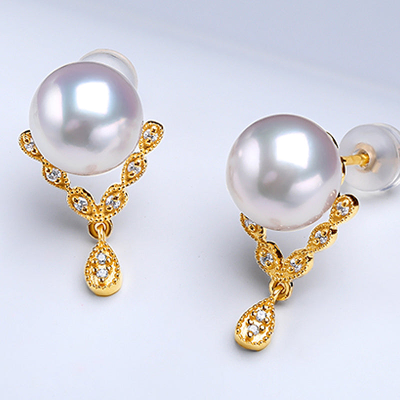 Fairylocus Elegant Design Austrian Crystal Pearl Sterling Silver Earrings FLZZER58 Fairylocus