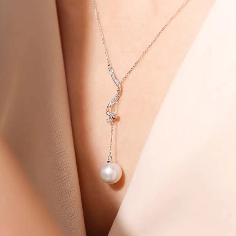 Fairylocus "Wind" Austrian Crystal Pearl Sterling Silver Necklace FLZZNL14 Fairylocus