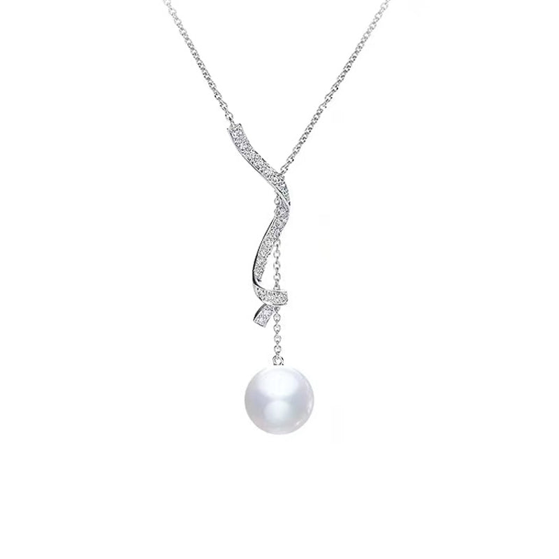 Fairylocus "Wind" Austrian Crystal Pearl Sterling Silver Necklace FLZZNL14 Fairylocus