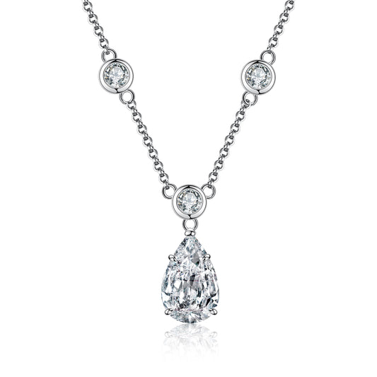 FairyLocus 4ct "Fairy Tears“ Pear Cut Sterling Silver Necklace FLCYBSNL12 FairyLocus