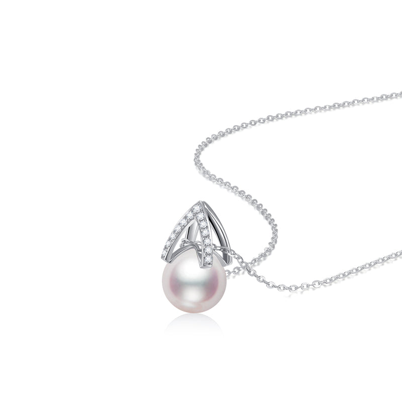 Fairylocus "Mermaid's Tears" Austrian Crystal Pearl Sterling Silver Necklace FLZZNL07 Fairylocus