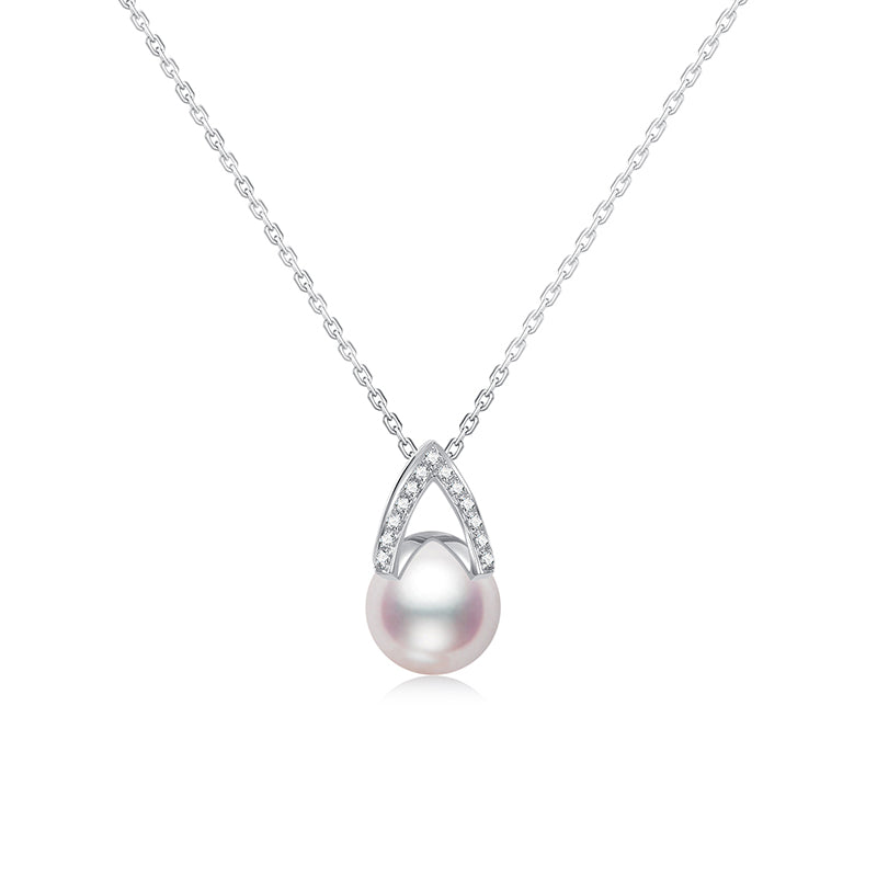 Fairylocus "Mermaid's Tears" Austrian Crystal Pearl Sterling Silver Necklace FLZZNL07 Fairylocus
