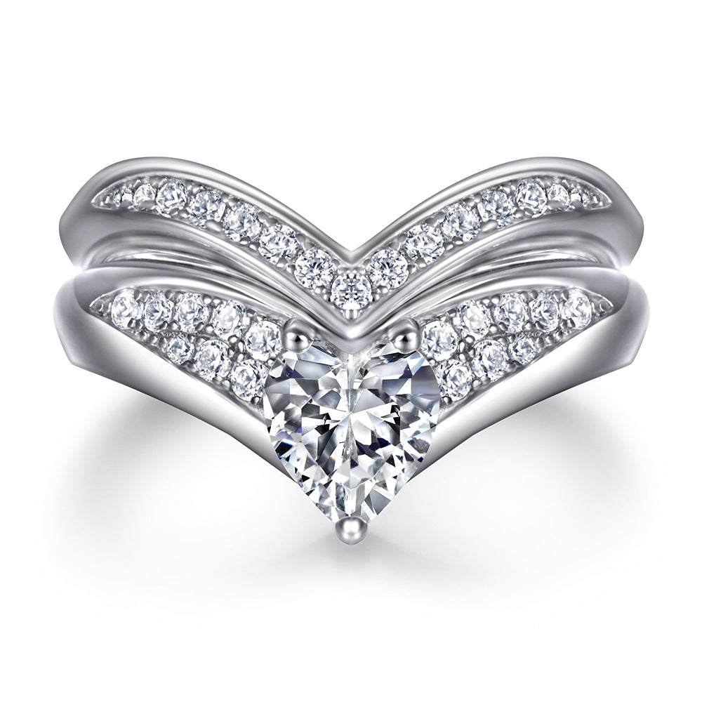FairyLocus Heart Cut Sterling Silver Ring Set FLCYTJRG06 FairyLocus